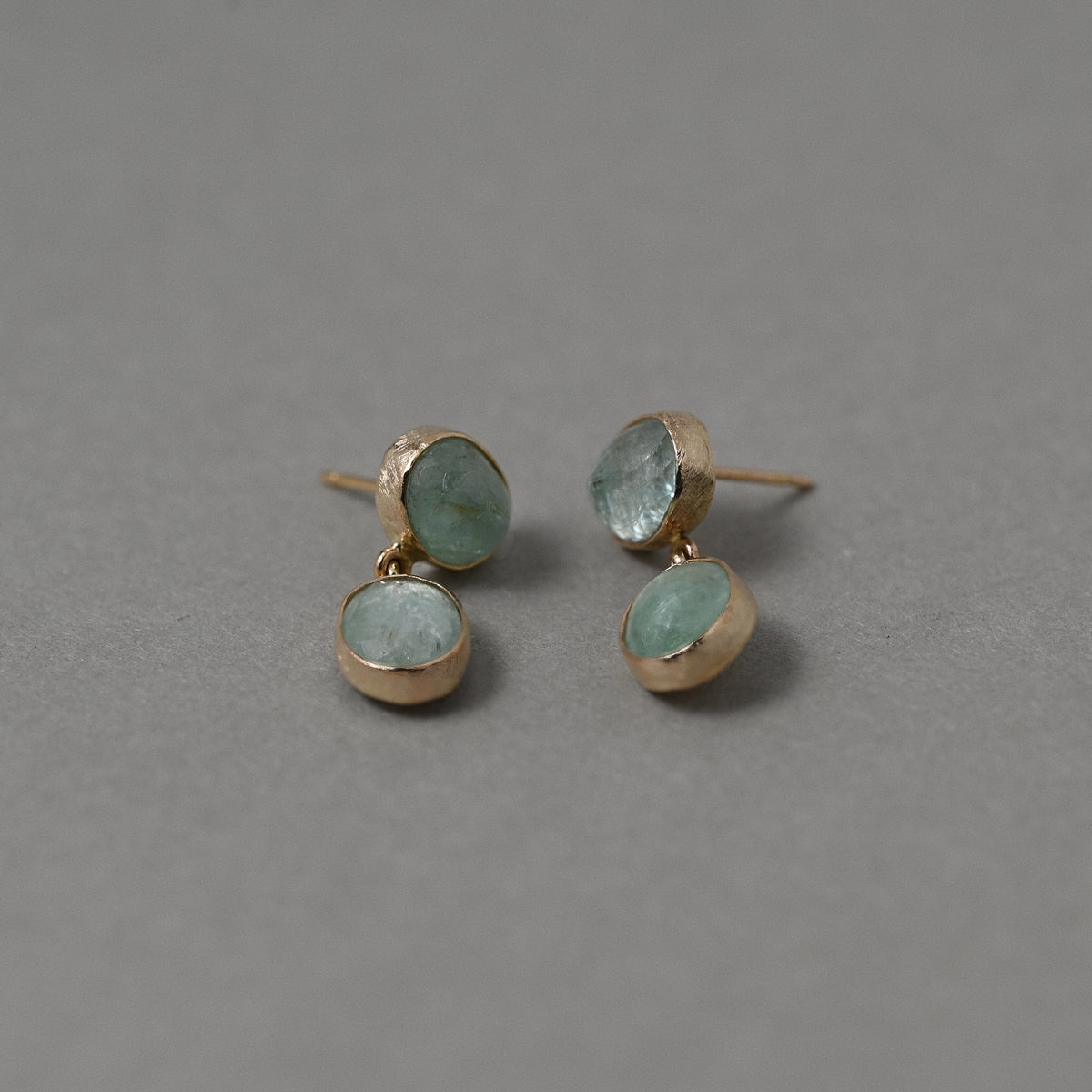 Vermilion Jewellery Duo Paraíba Tourmaline Stud Earrings in solid 14ct gold