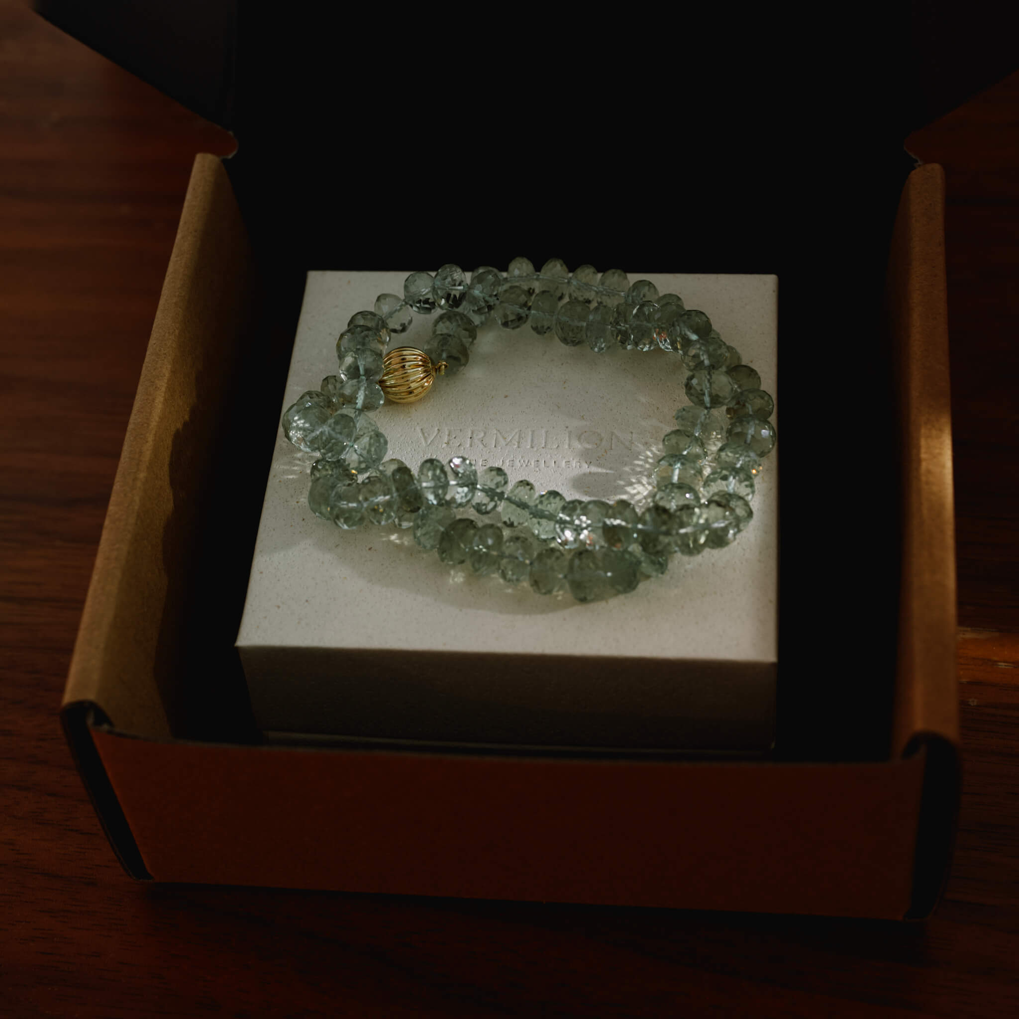 green amethyst necklace boxed 