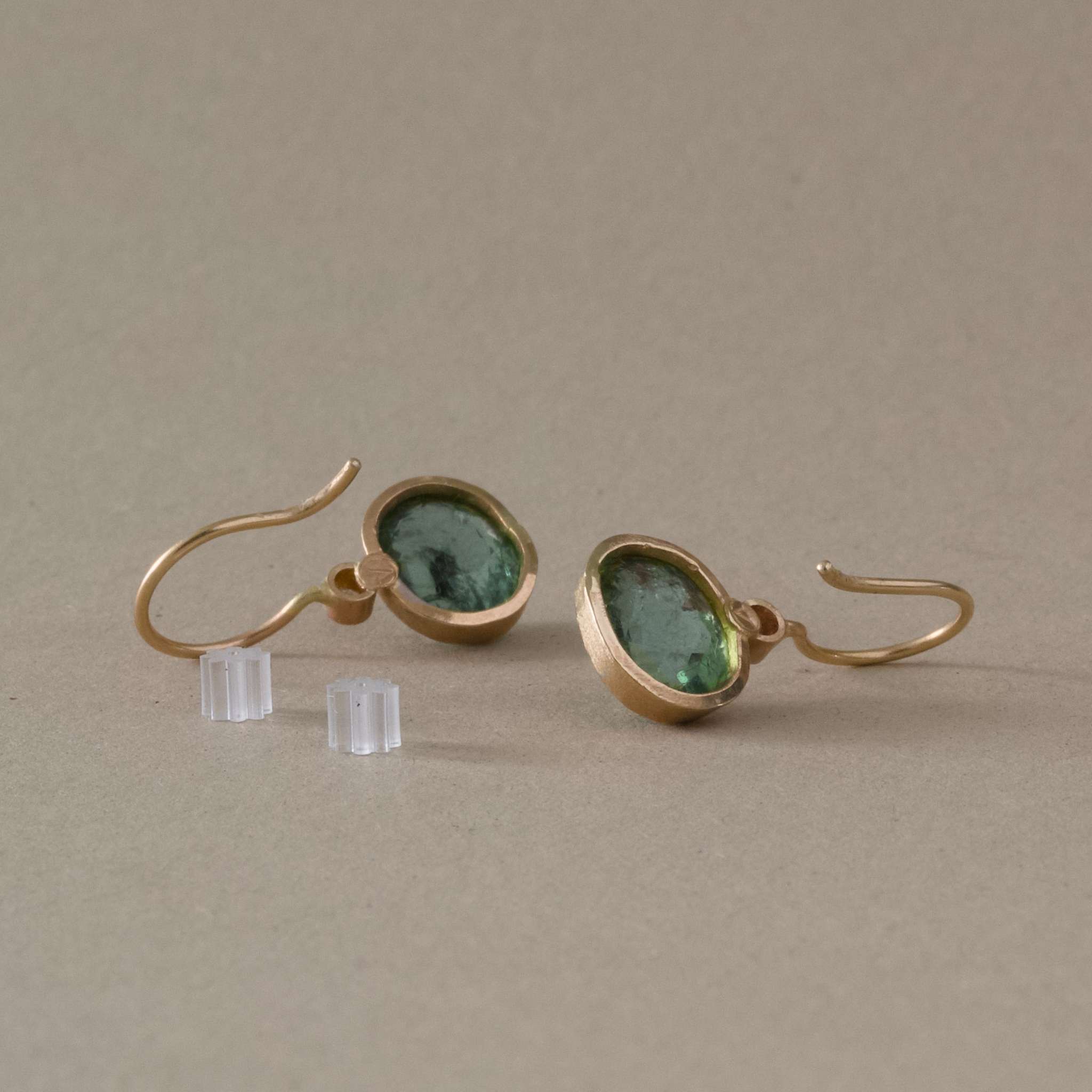 Pero Diamond Paraiba Tourmaline Earrings in 14ct gold with sparkling diamonds