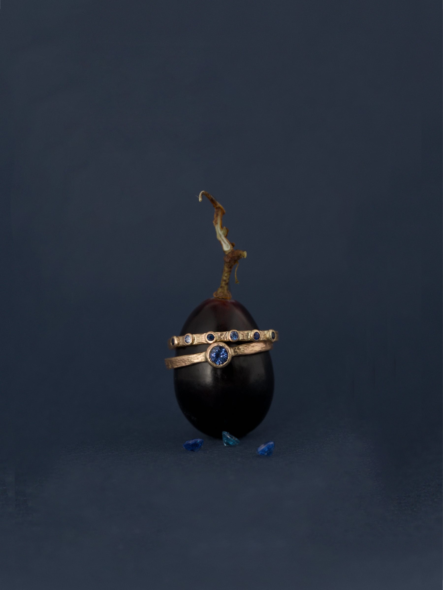 14ct gold sapphire drop earrings handmade in Australia