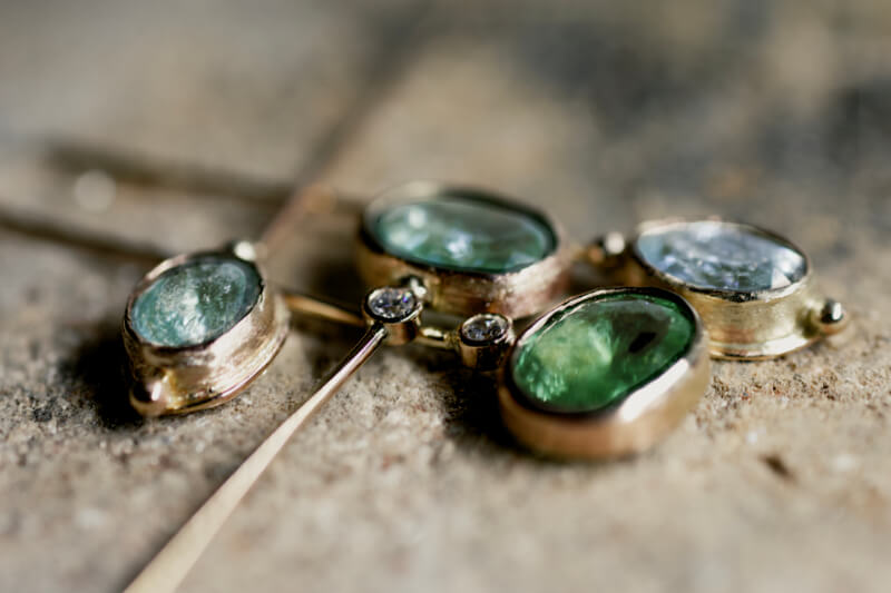unfinished tourmaline jewellery