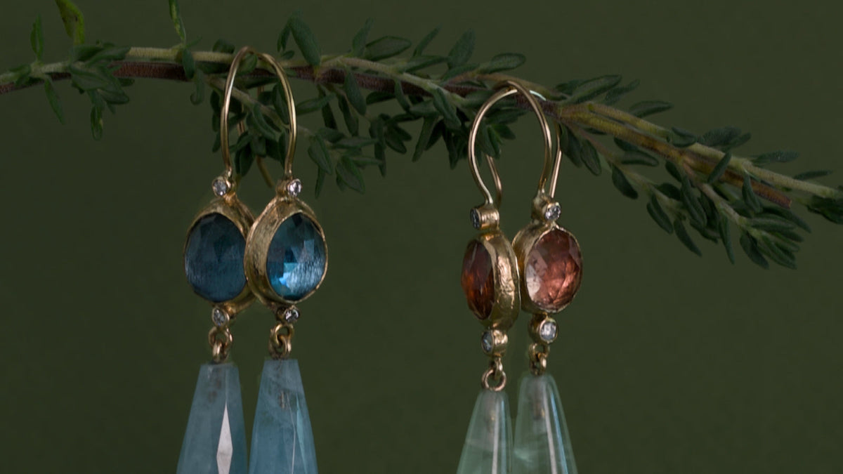 Natural topaz jewellery, the November birthstone, in 14ct gold by Vermilion Jewellery