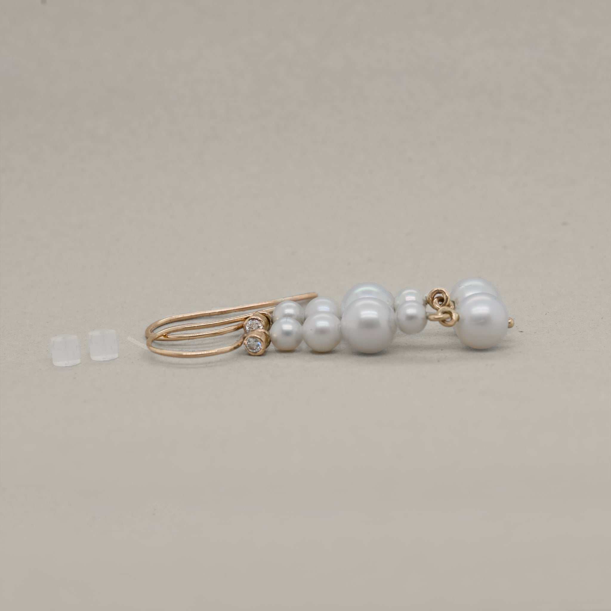 Ondina Freshwater Pearl Diamond Drop Earrings