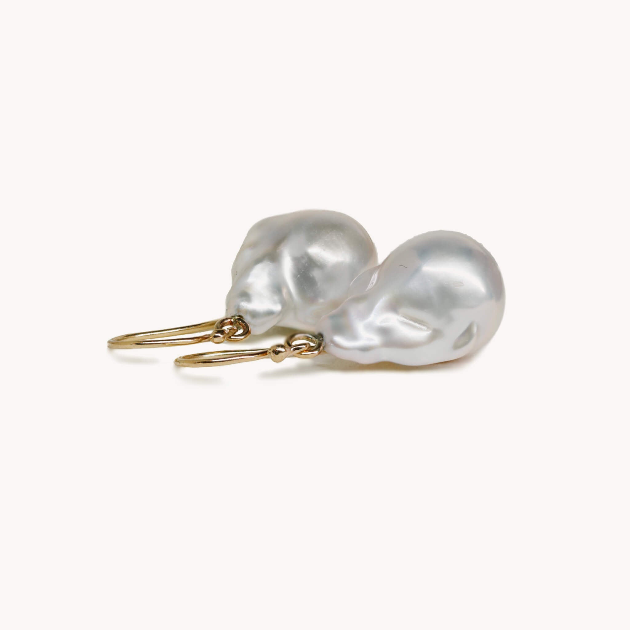 gold baroque pearl earrings 