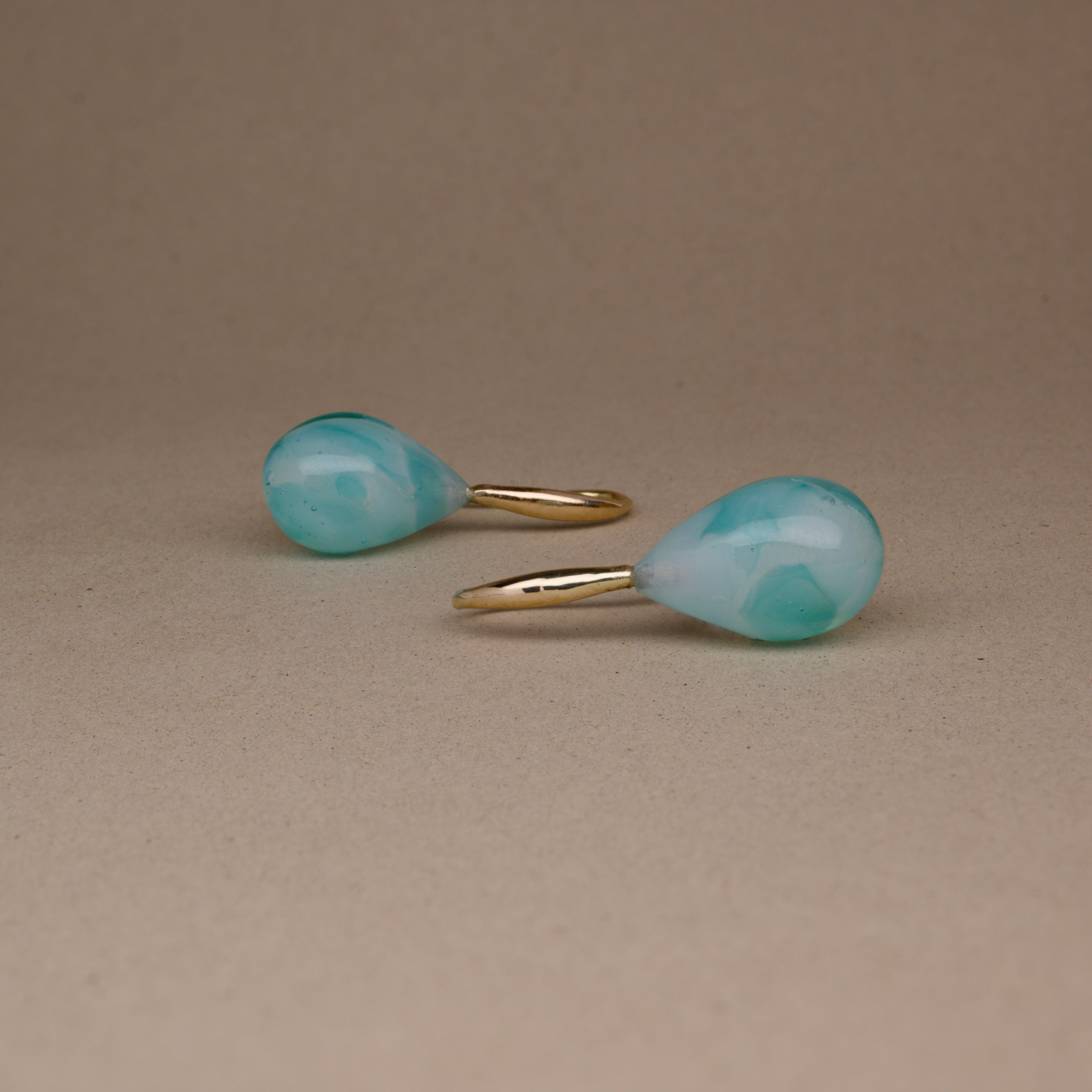 Bella aquamarine murano earrings 