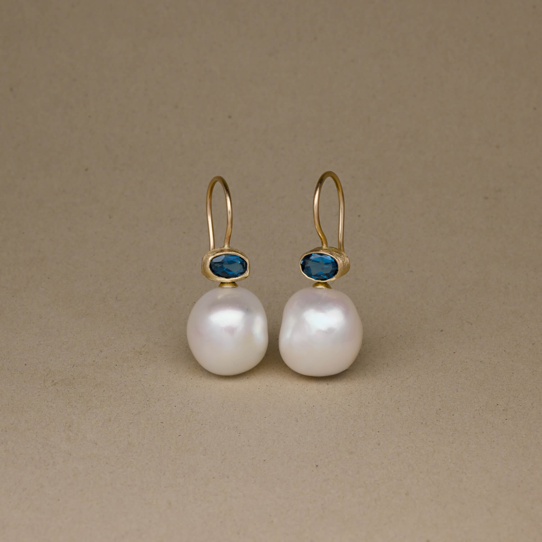 Blue Topaz Pearl Earrings
