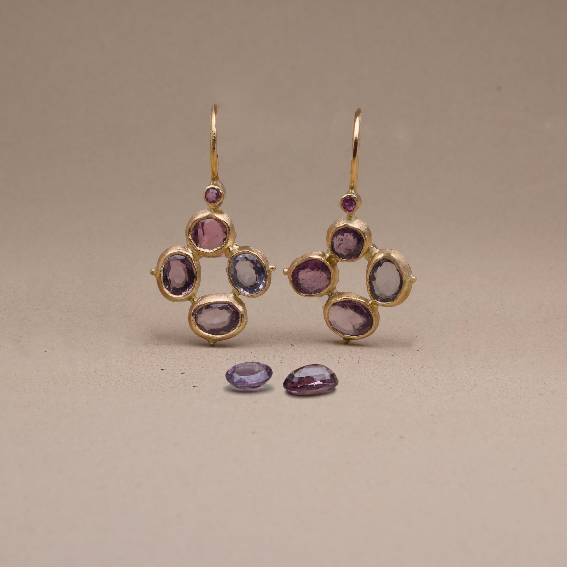 Flora Spinel Sapphire Earrings