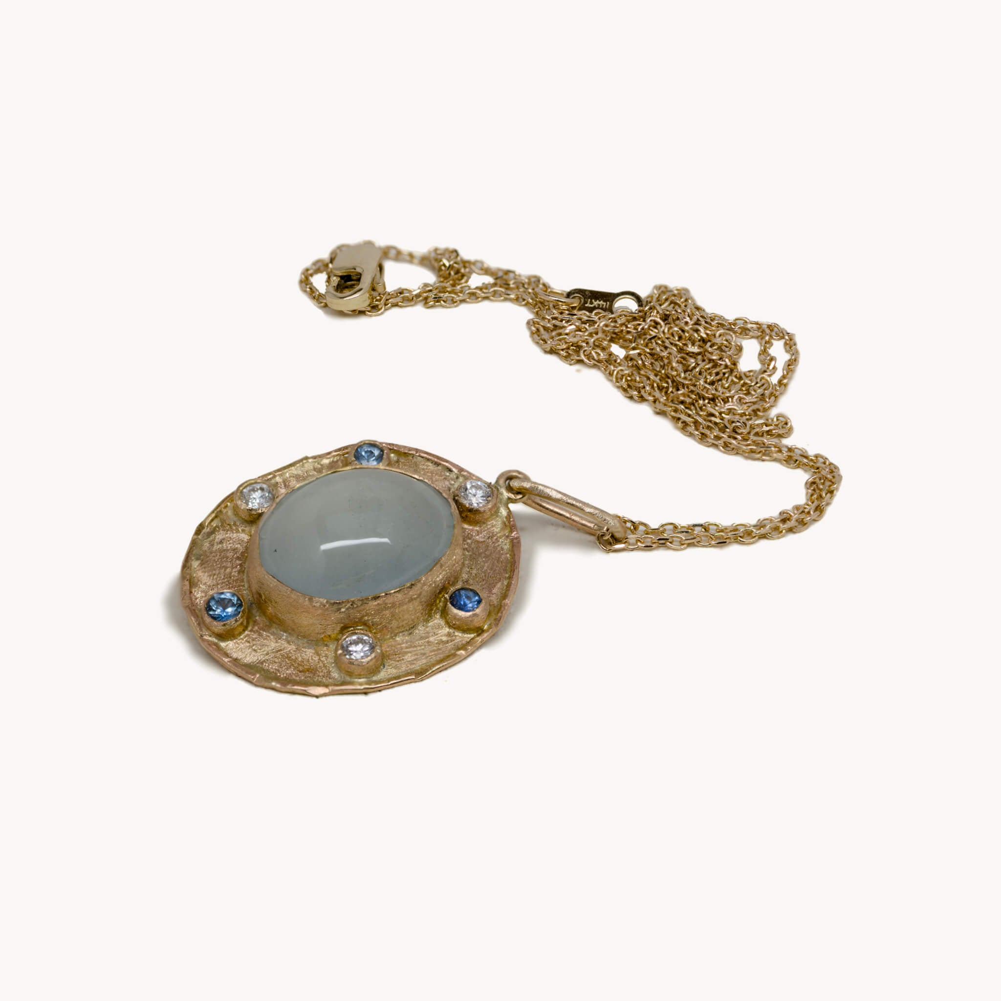 Florin Aquamarine Diamond Sapphire Necklace