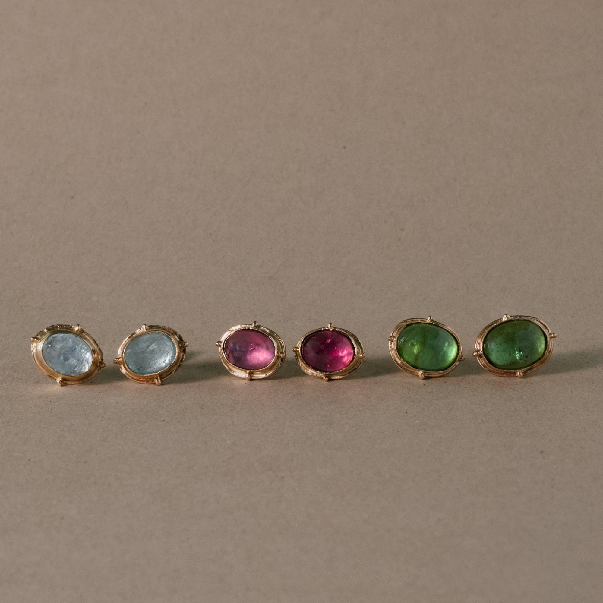 gemstone stud earrings collection