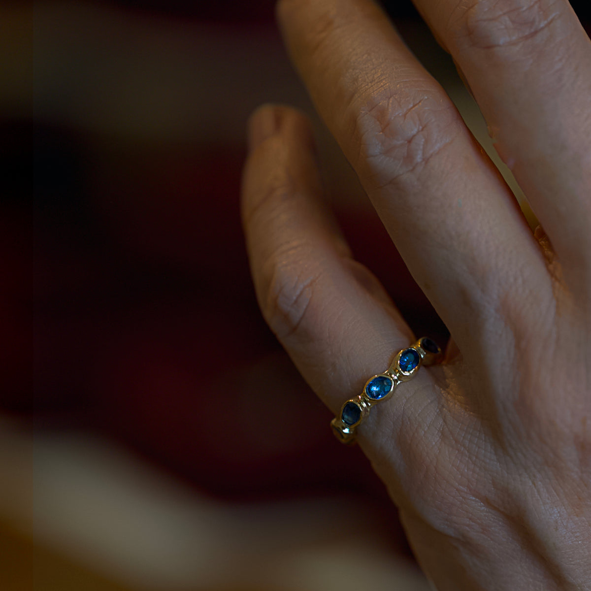 Cosima Ceylon Blue Sapphire Pinky Ring