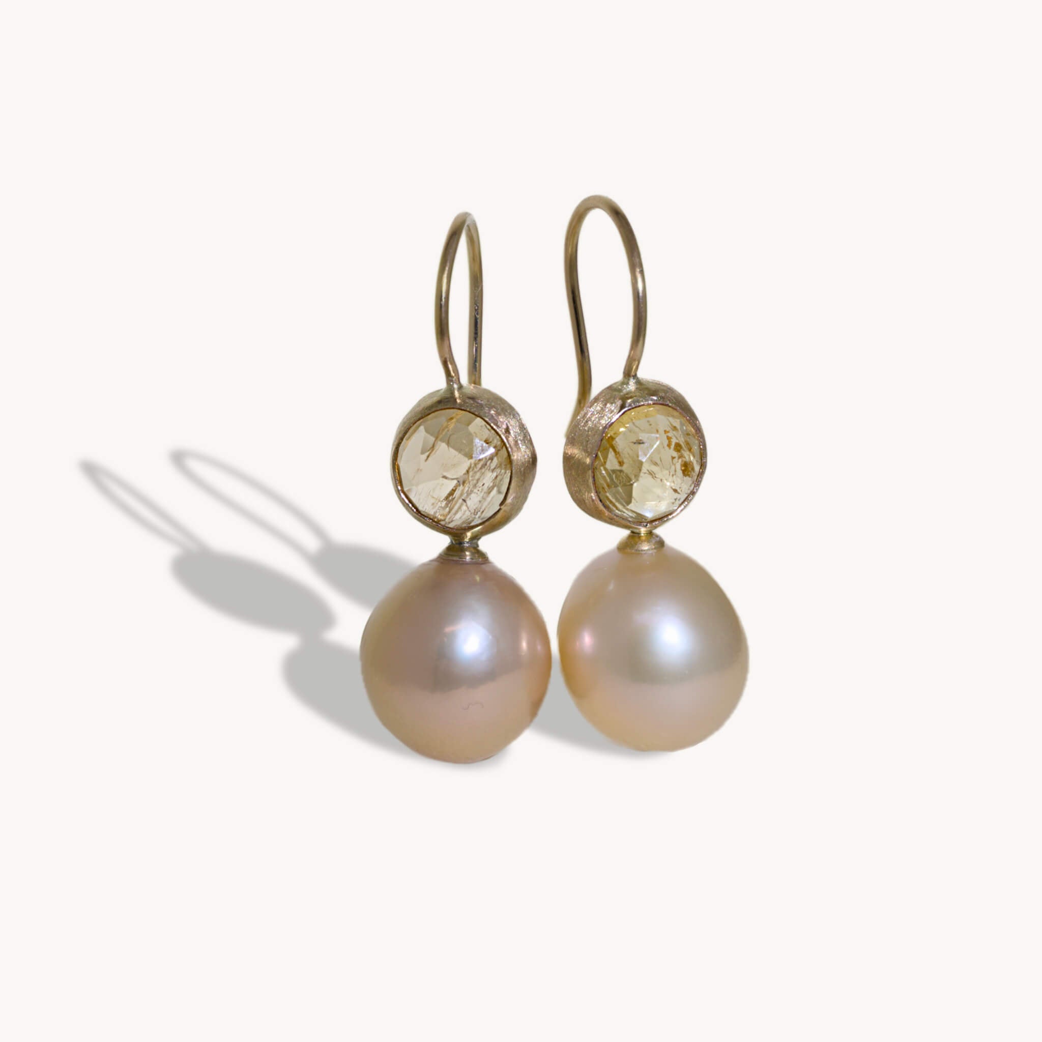 imperial topaz pearl earrings