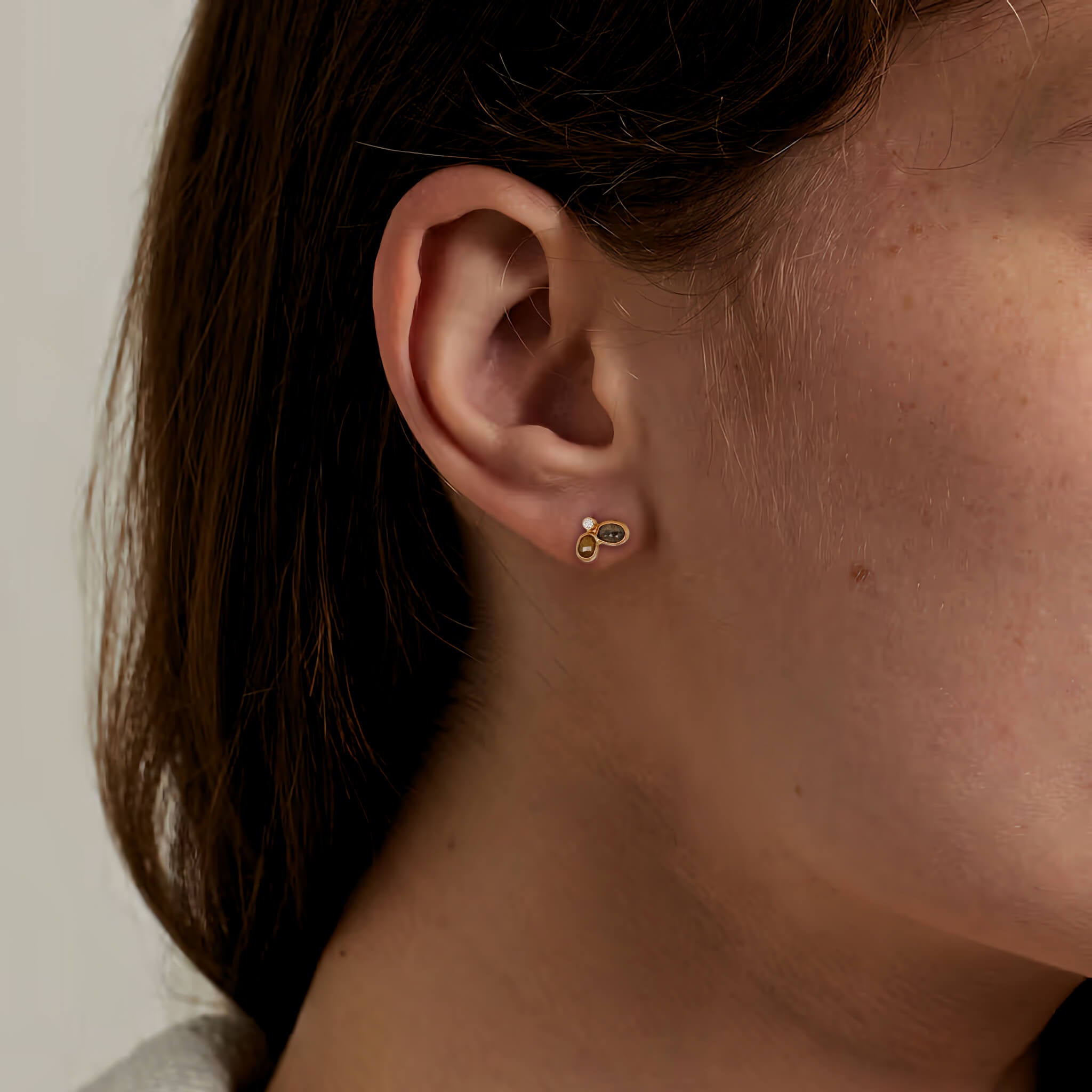 model ala diamond earrings