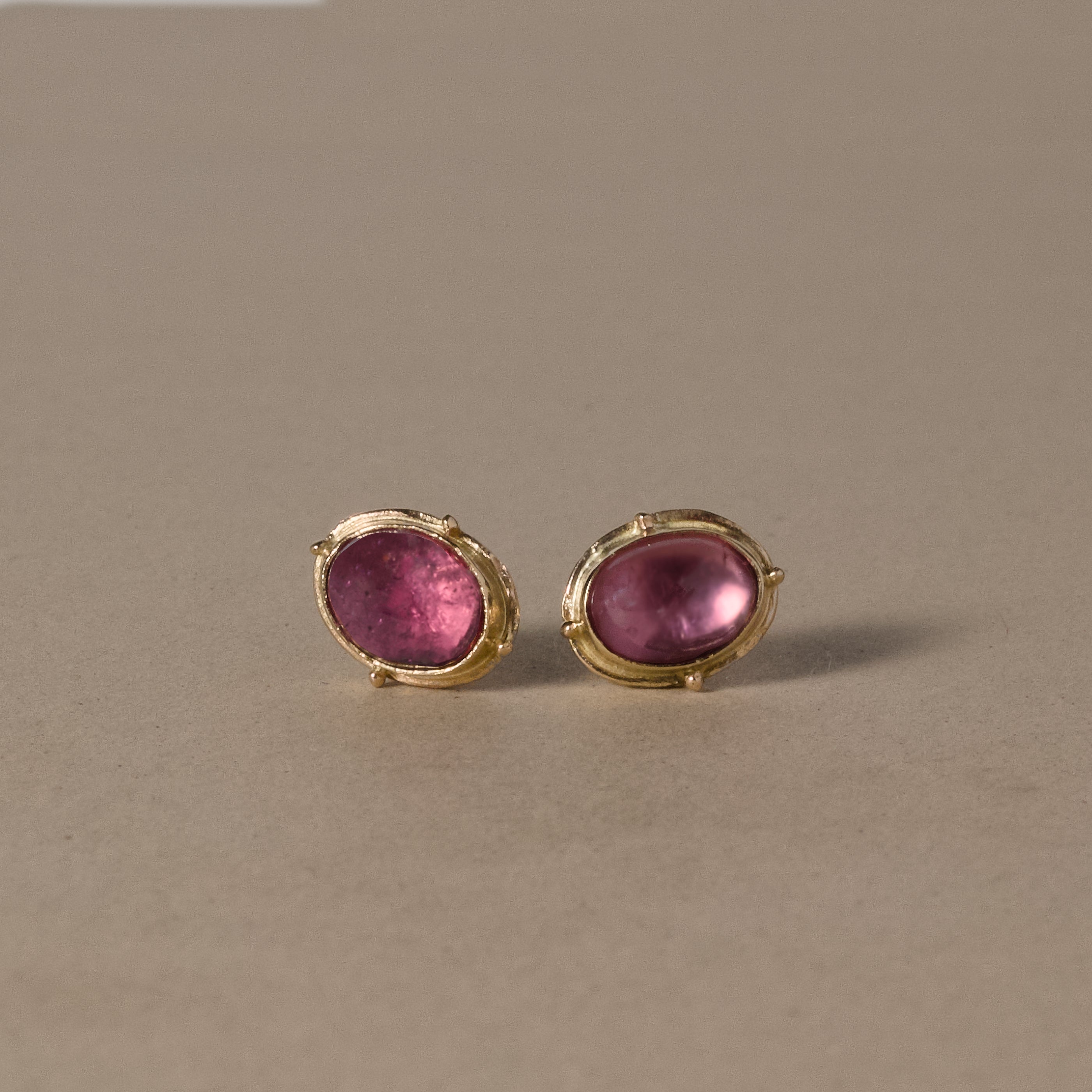 Pink Tourmaline Stud Earrings