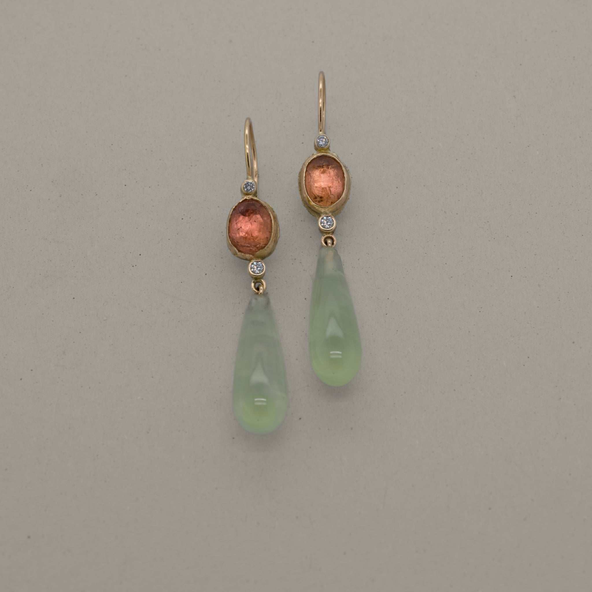 Sera Imperial Topaz pendant in 14ct gold with diamond accents, handcrafted by Vermilion Jewellery.