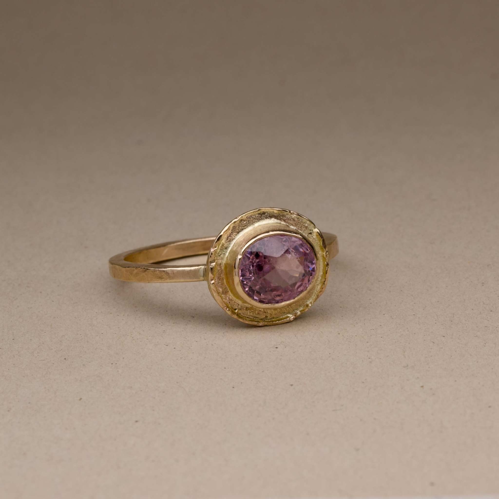 handmade pink spinel ring